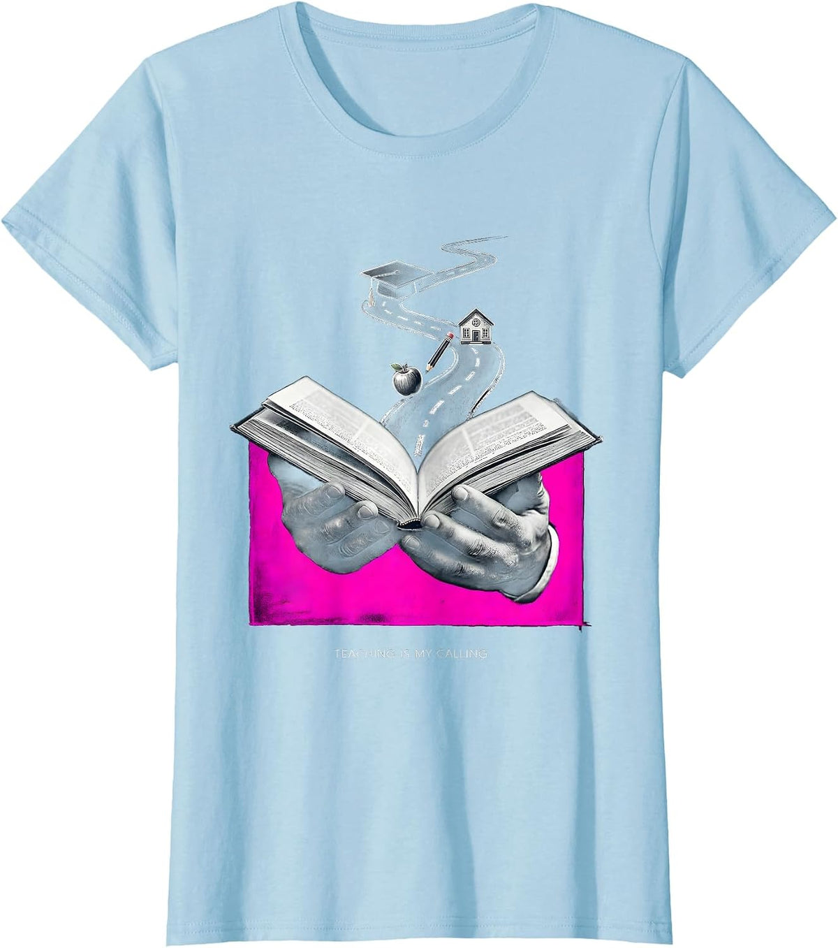 Teaching Passion Labor Day Education Journey Design T-Shirt - Baby Blue