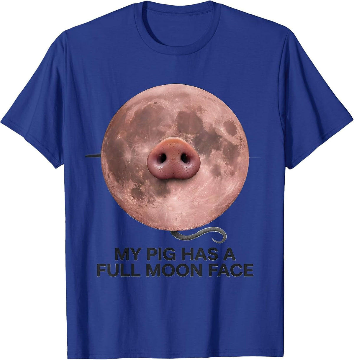 Men's My Pig Has A Full Moon Face Funny Guinea Pig Pet Lover Humor T-Shirt - Royal Blue