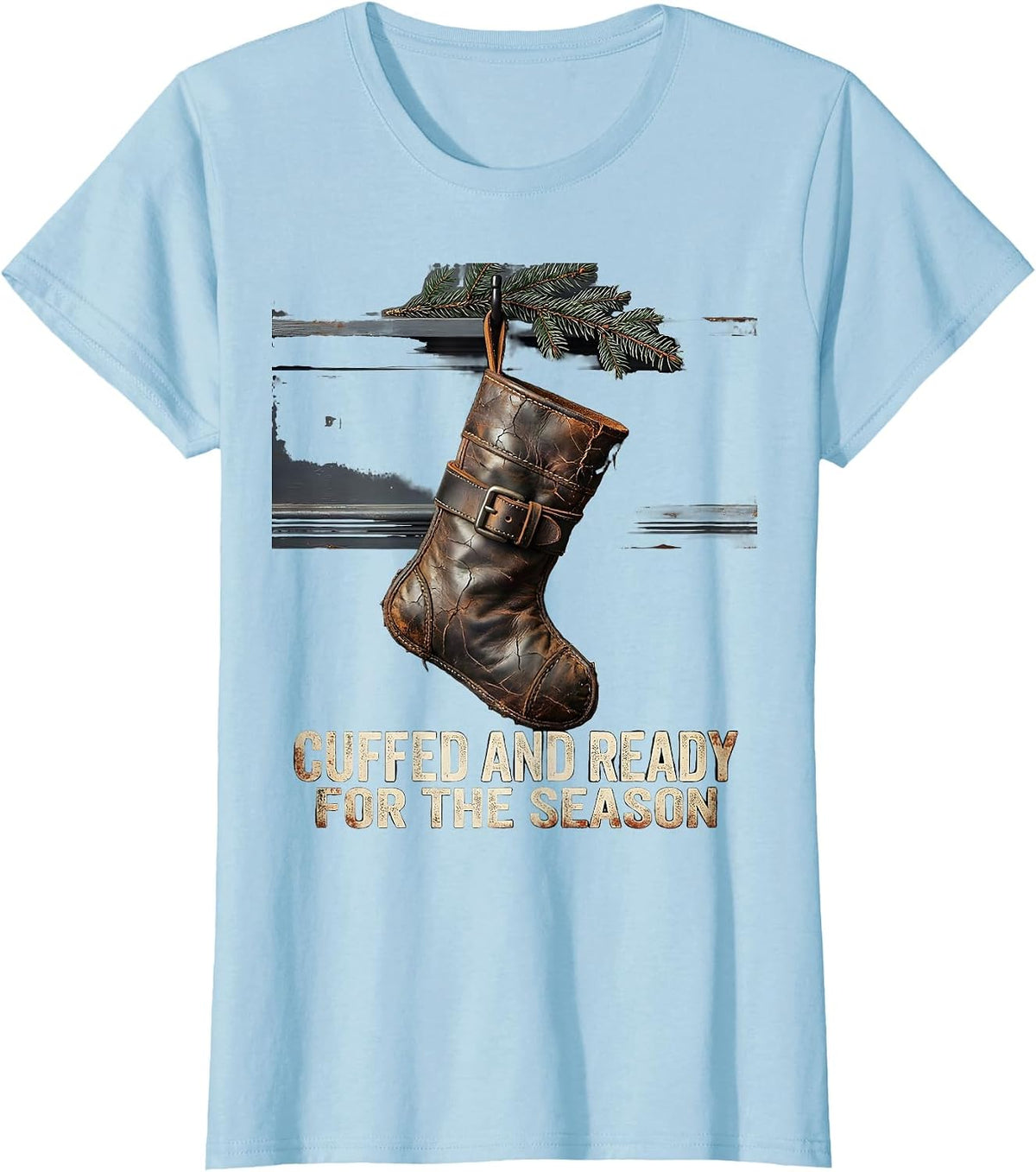 Cuffed And Ready For The Season Distressed Physical Therapy T-Shirt - Baby Blue
