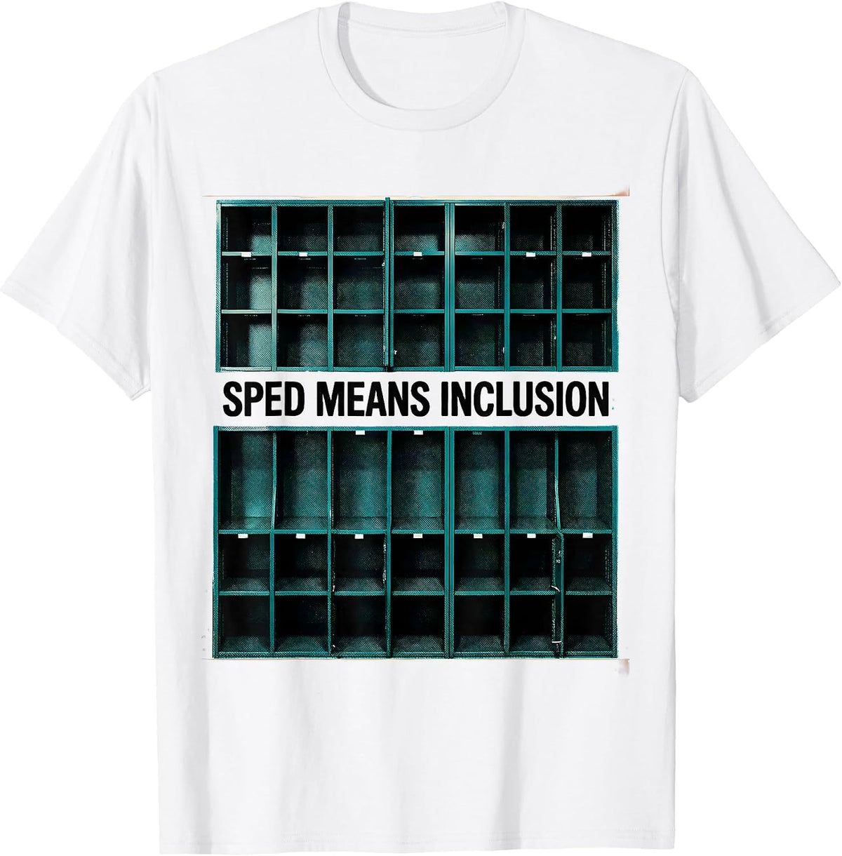 Men's SPED Means Inclusion Risograph Special Education Teacher T-Shirt - White