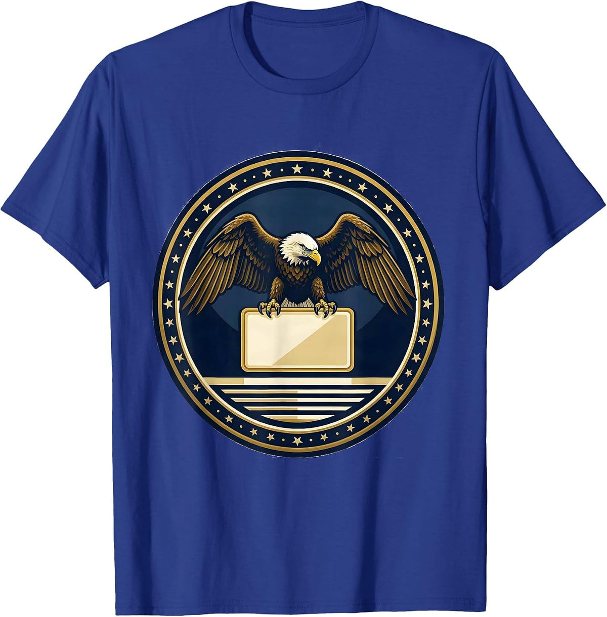 Men's Sealed Eagle Anniversary Badge Patriotic 250th Celebration T-Shirt - Royal Blue