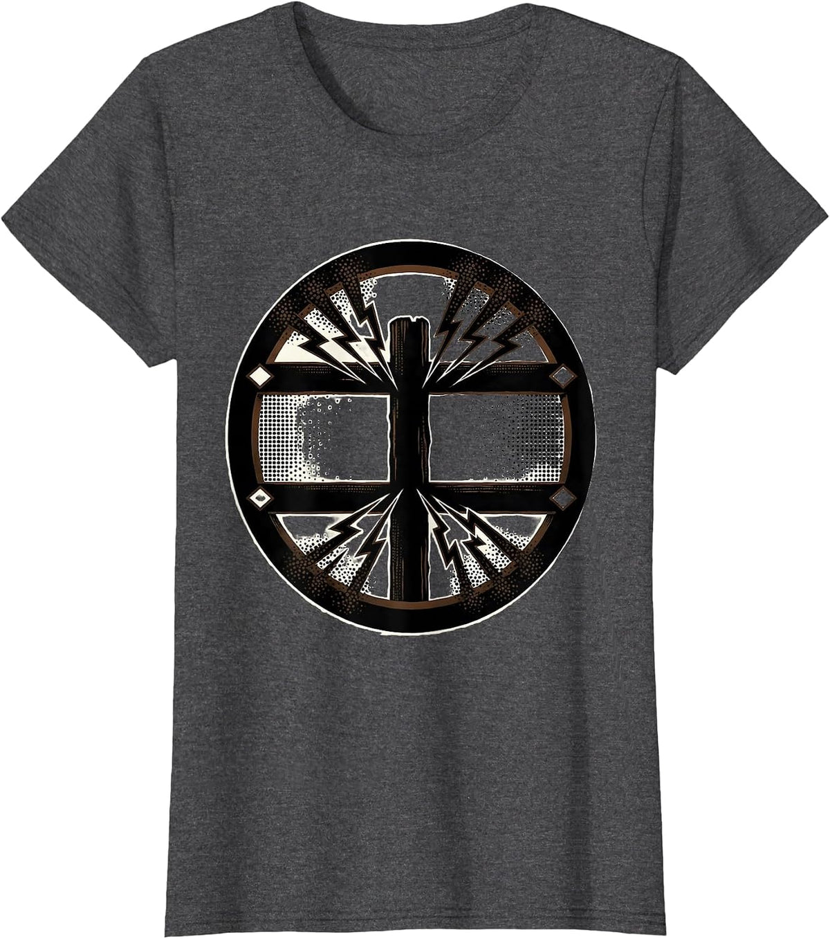 Women's Electric Fence Sparking Charge FAFO Graphic T-Shirt - Dark Heather Grey