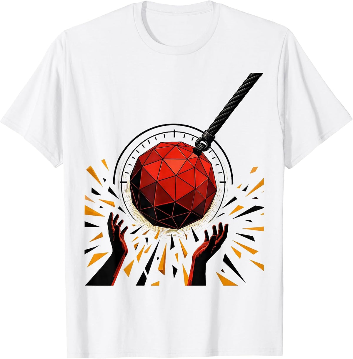 Men's Countdown Sphere Ball Drop Dirty Humor Party T-Shirt - White