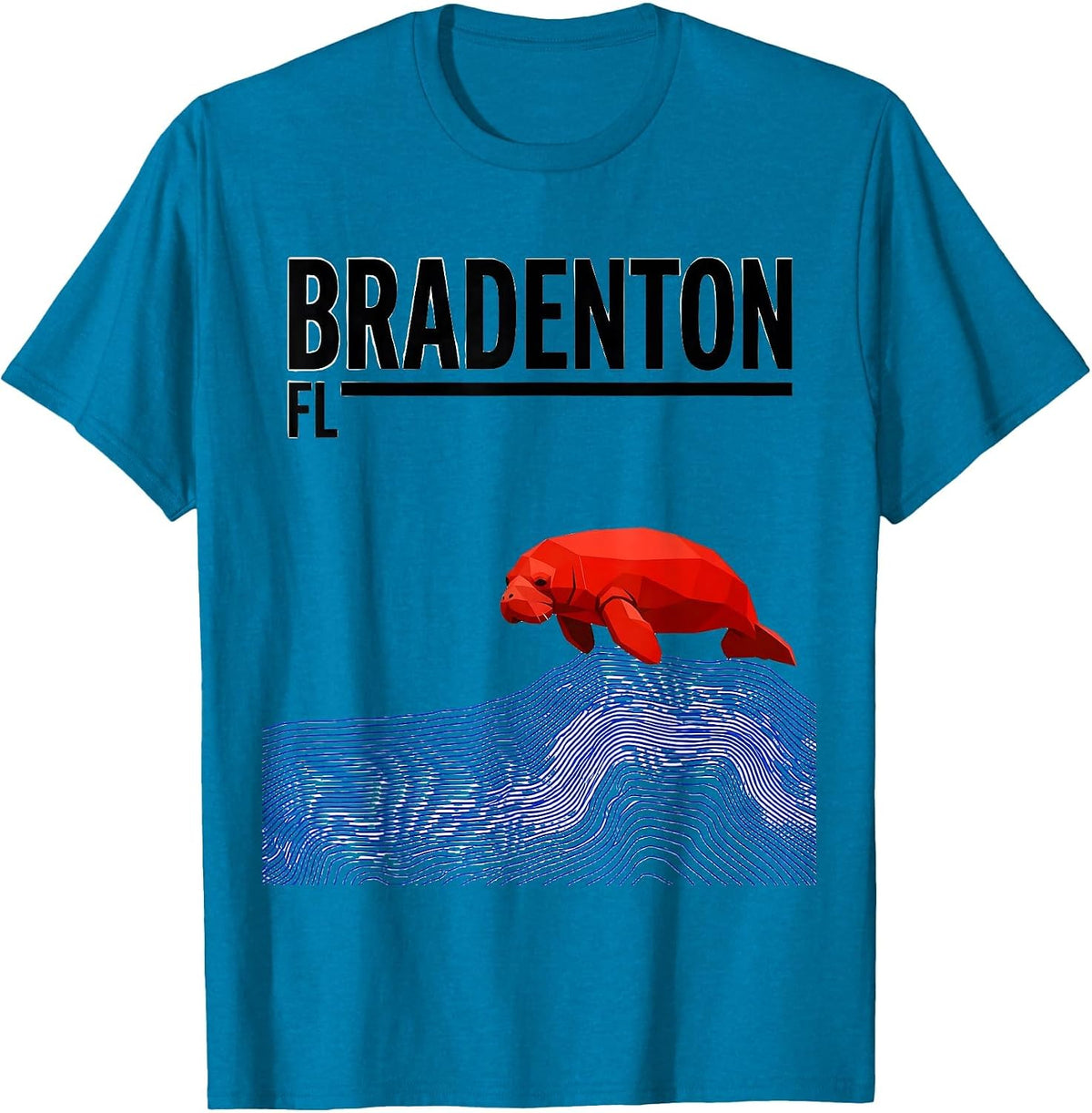 BRADENTON FL Vintage Swiss International Manatee River Retro T-Shirt - Sapphire Blue
