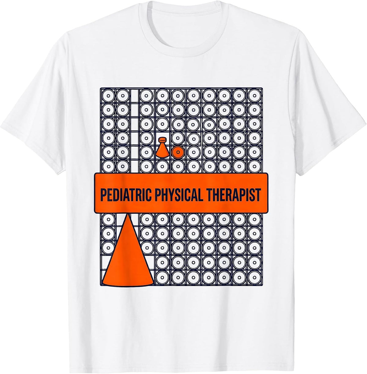 Men's Pediatric Physical Therapist Geometric OT PT Student T-Shirt - White