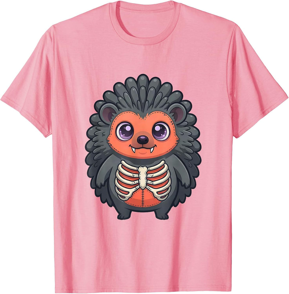 Men's Chibi Hedgehog Pastel Goth Kawaii Cute Creepy E-Girl T-Shirt - Pink