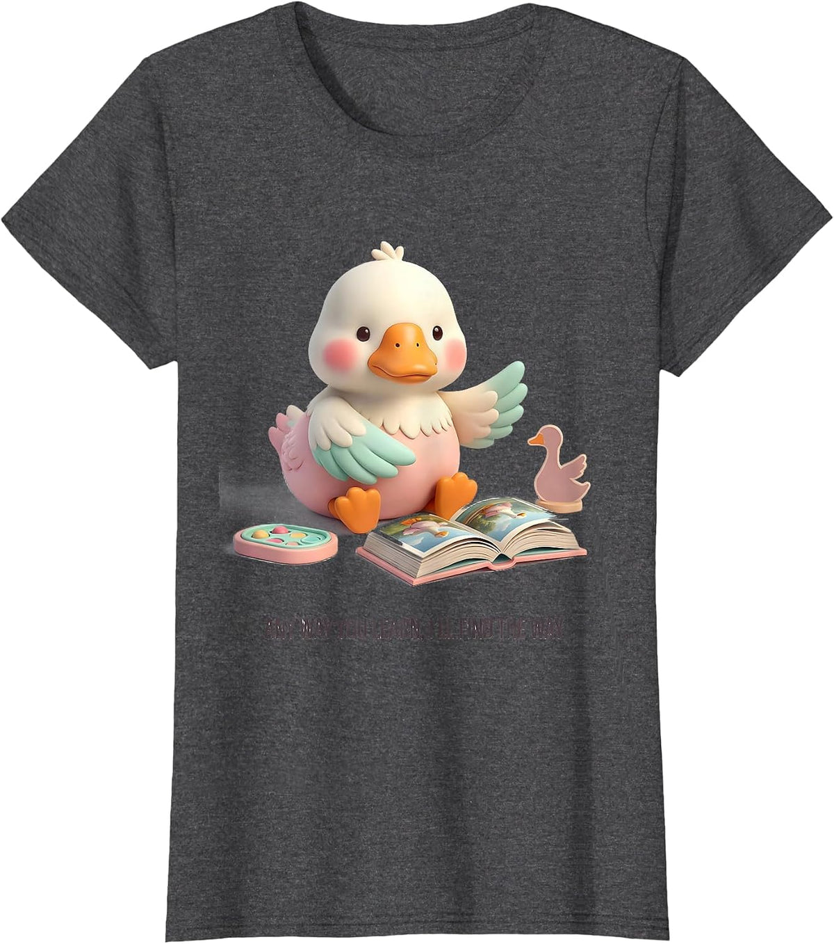 Women's Any Way You Learn, I'll Find The Way Cute Kawaii Special T-Shirt - Dark Heather Grey