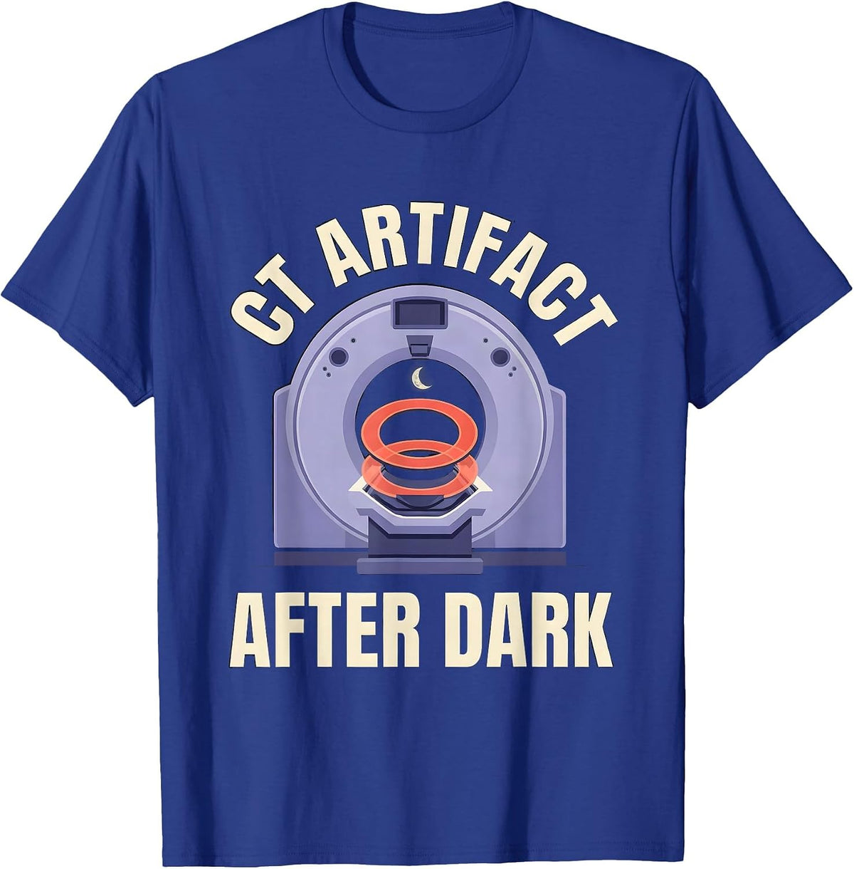 CT Artifact After Dark Playful Halloween Radiology Tech T-Shirt - Royal Blue