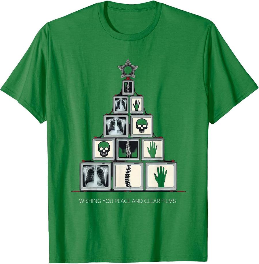Men's Wishing You Peace And Clear Films Funny Radiology Tech T-Shirt - Kelly Green