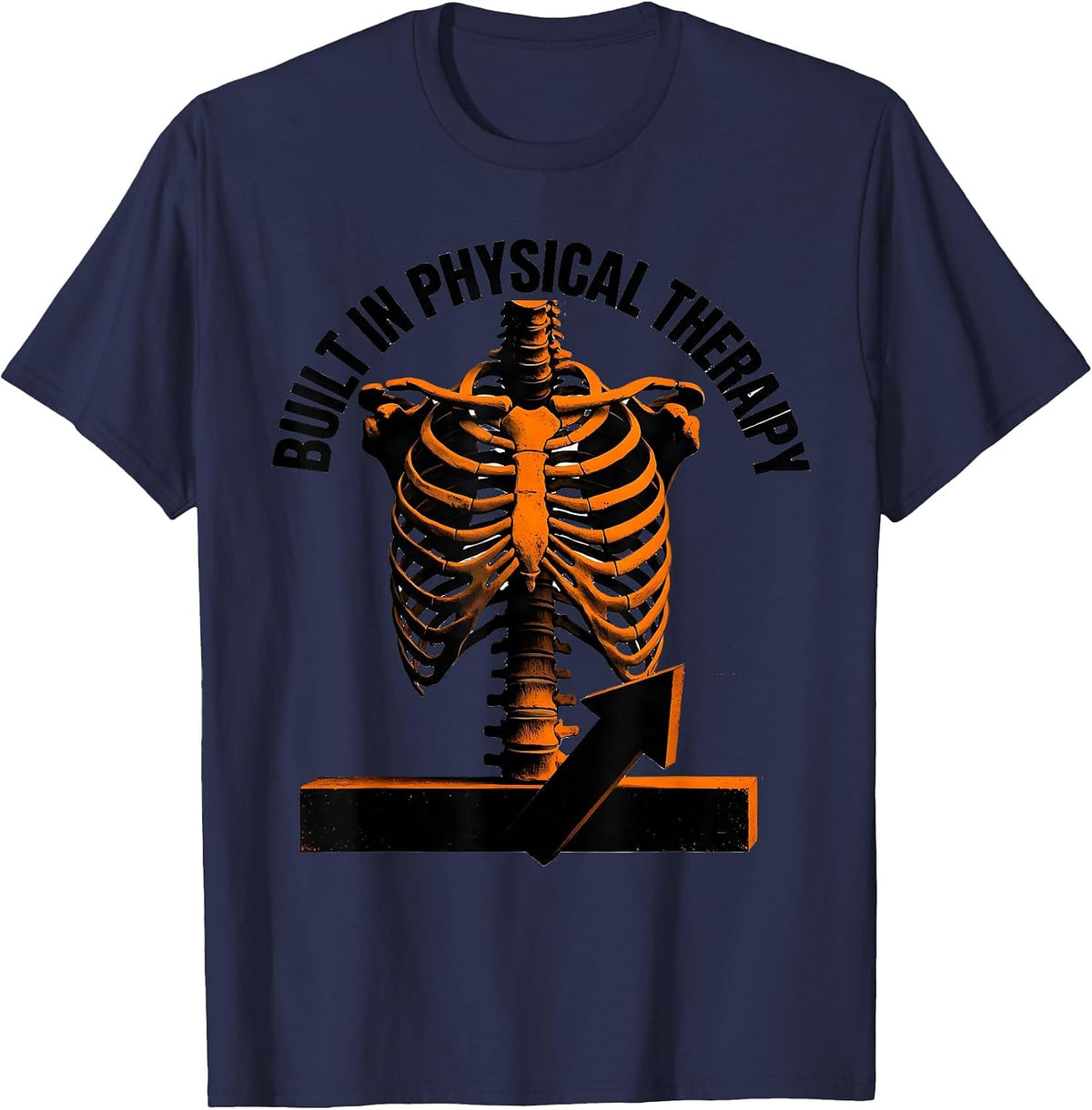 Men's Built In Physical Therapy Funny PT Design T-Shirt - Navy Blue