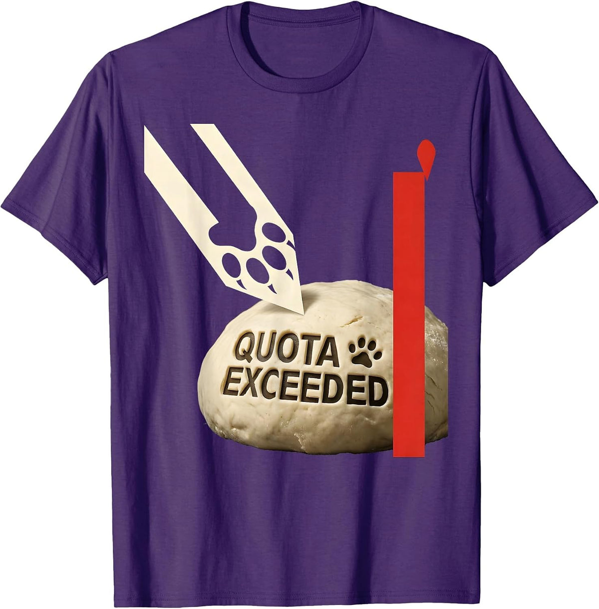 Quota Exceeded Constructivist Poster Black Cat Bakery Humor T-Shirt - Purple