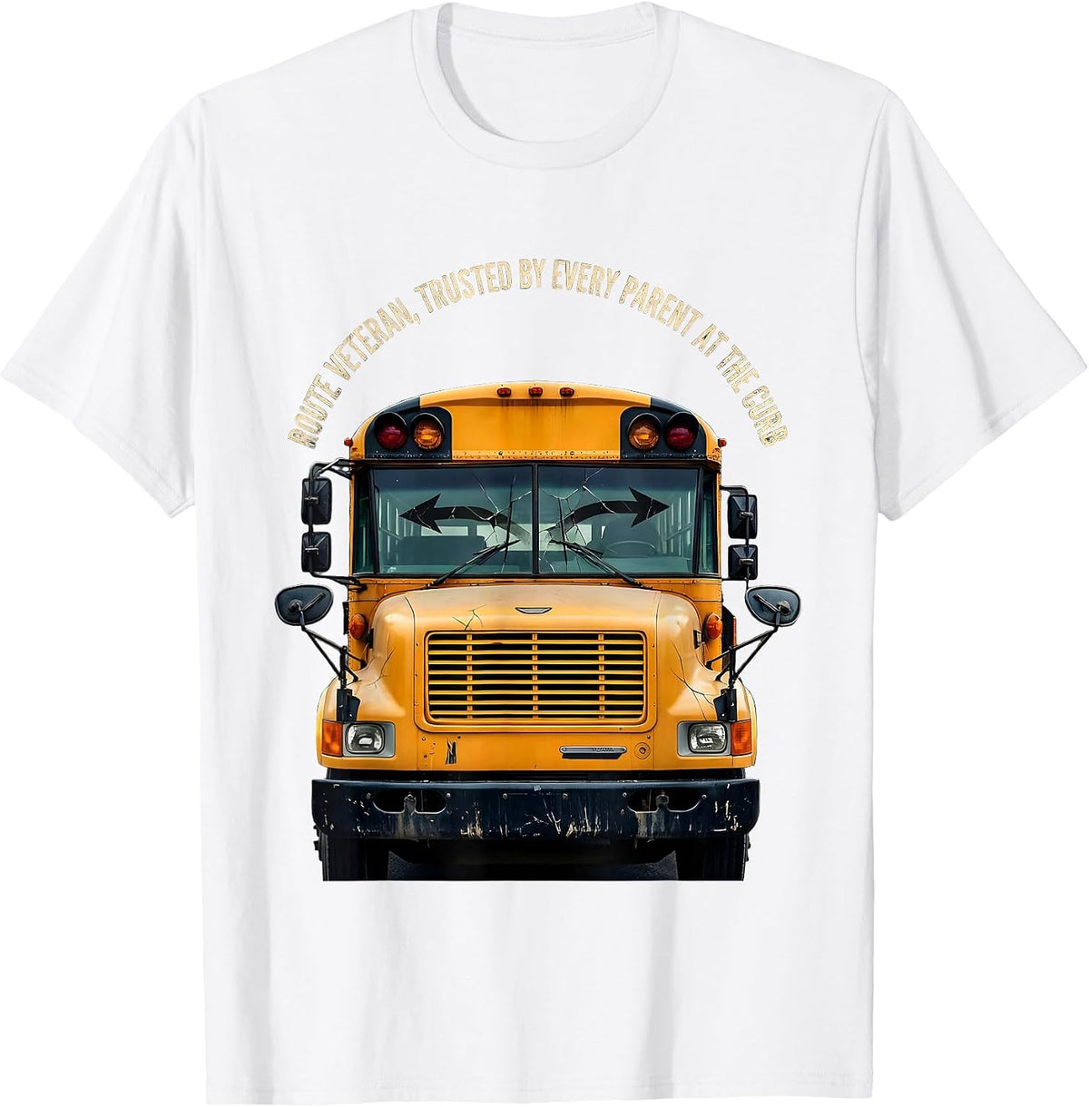 Men's Route Veteran, Trusted By Every Parent At The Curb School T-Shirt - White