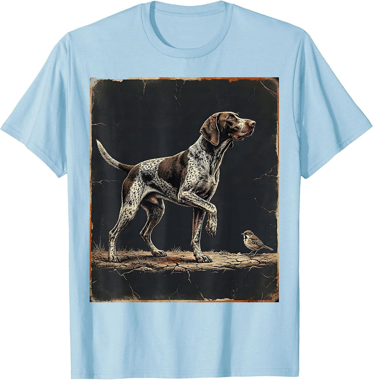 Men's Weathered German Shorthaired Pointer Hunting Dog Lover T-Shirt - Baby Blue