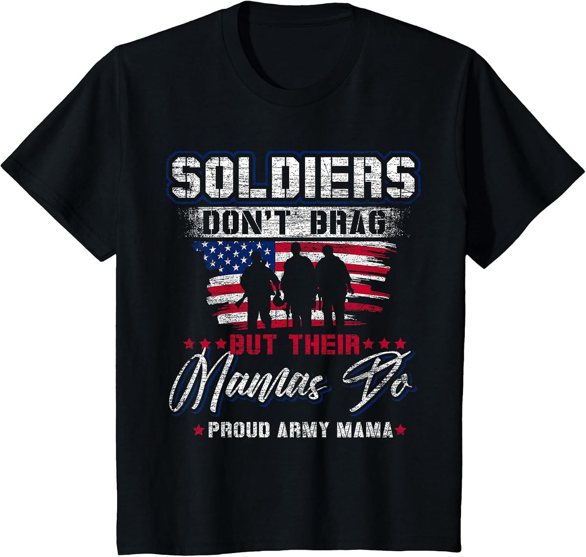 Proud Army Mama Mother T-Shirt - Black