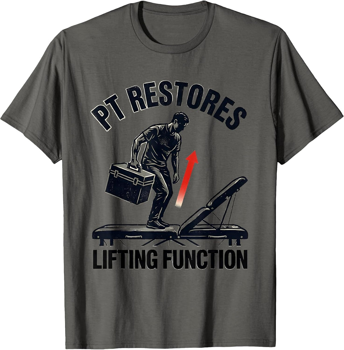Men's PT Restores Lifting Function Stencil Graphic Physical T-Shirt - Asphalt Grey