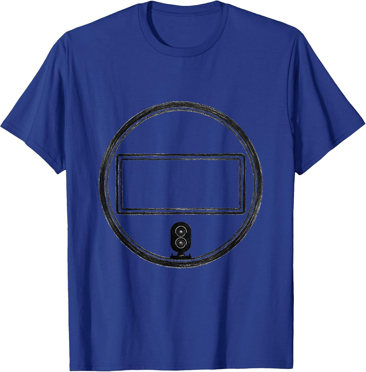 Minimalist Train Seal Ring Hobby Enthusiast Humor T-Shirt - Royal Blue