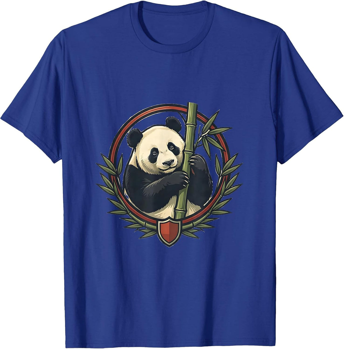 Men's Panda Crest Cute Humor Animal Lover Gift T-Shirt - Royal Blue