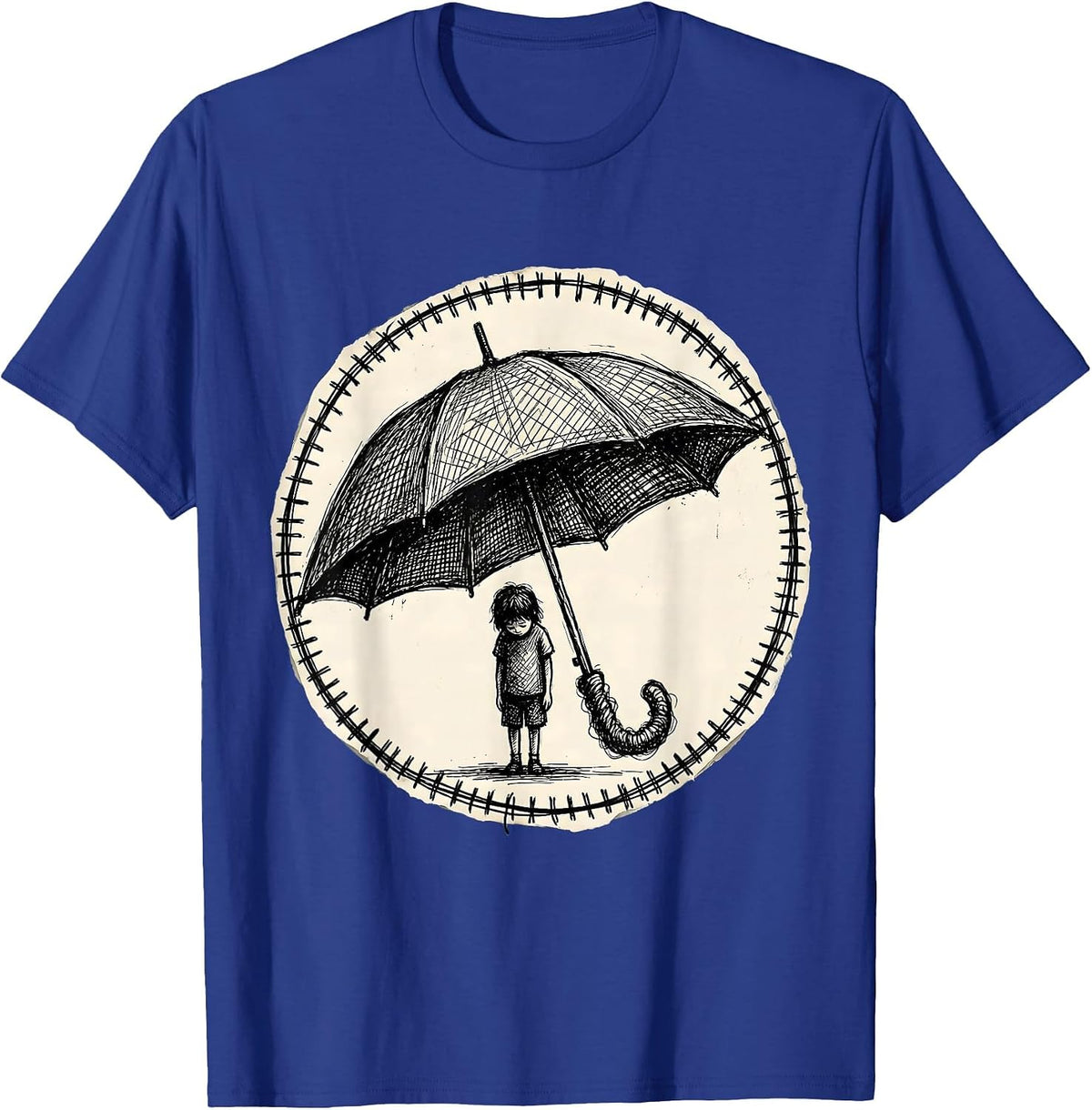 Men's Anti Bullying Umbrella Shield Graphic Design T-Shirt - Royal Blue