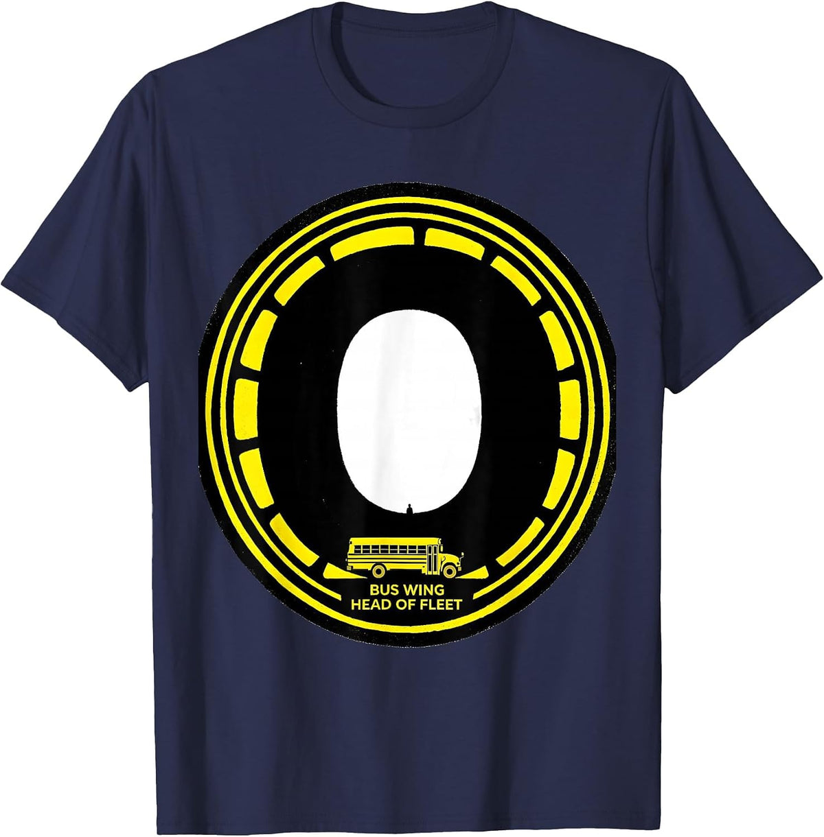 Men's Bus Wing Head Of Fleet Funny School Custodian Appreciation T-Shirt - Navy Blue