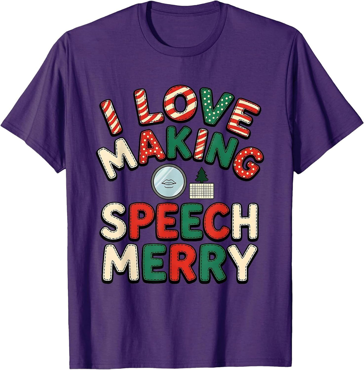 I Love Making Speech Merry Retro Groovy Speech Therapist T-Shirt - Purple