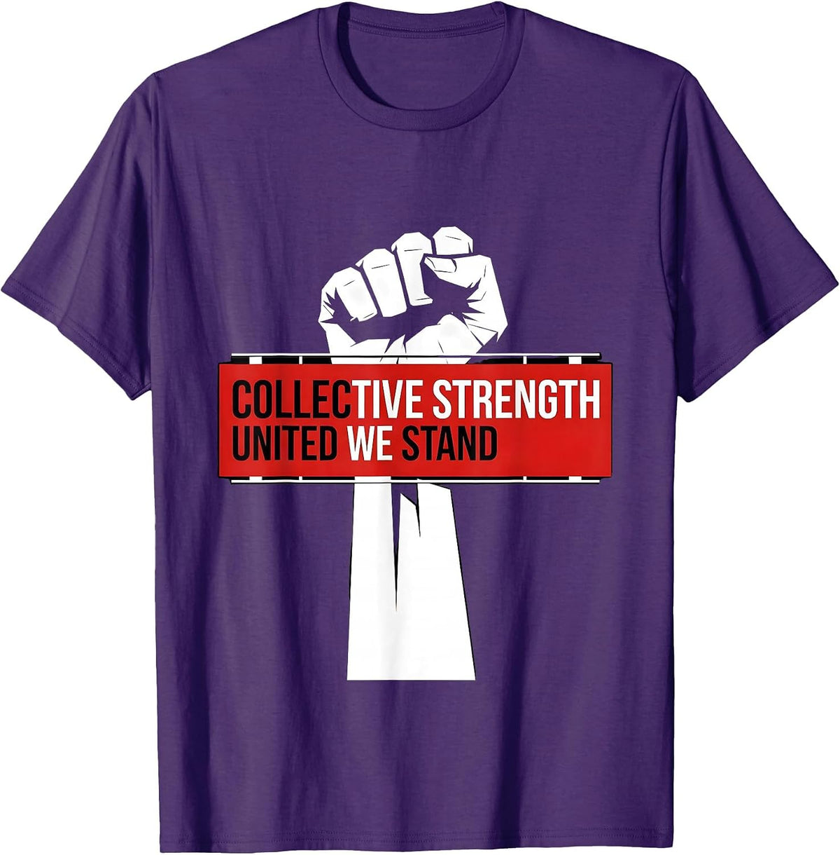 Men's Labor Day Collective Strength Union Banner Design T-Shirt - Purple