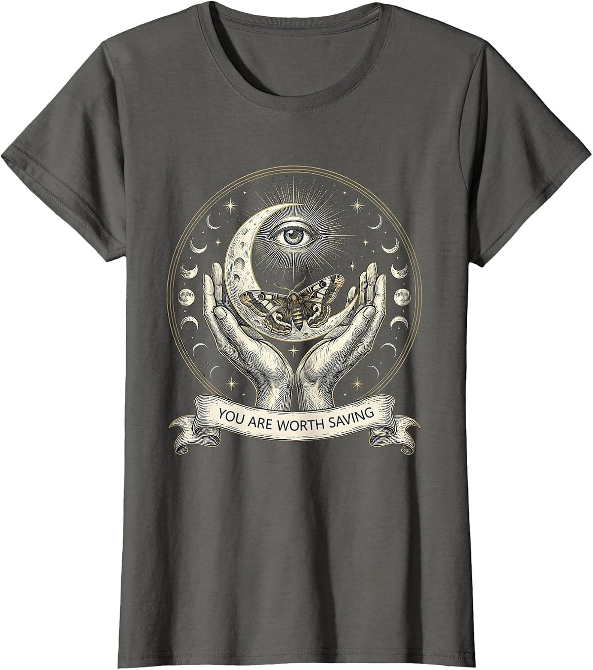 Women's You Are Worth Saving Suicide Prevention Awareness T-Shirt - Asphalt Grey