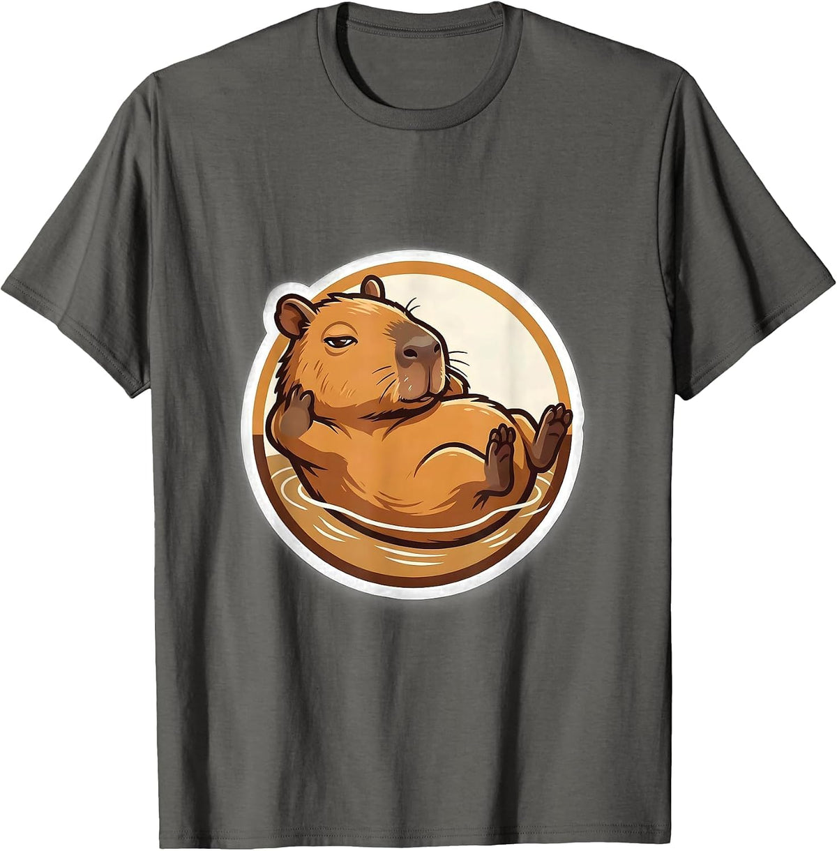 Capybara Sticker Funny Animal Meme Humor T-Shirt - Asphalt Grey