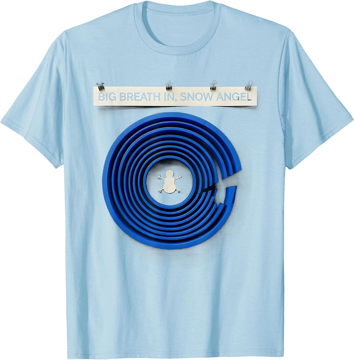 Men's Big Breath In Snow Angel Funny Radiology Xray Tech Christmas T-Shirt - Baby Blue