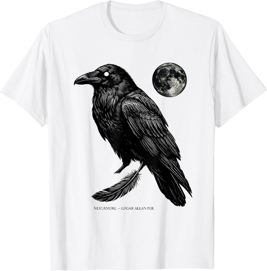 Men's Nevermore — Edgar Allan Poe Gothic Raven Literary Fan Gift T-Shirt - White