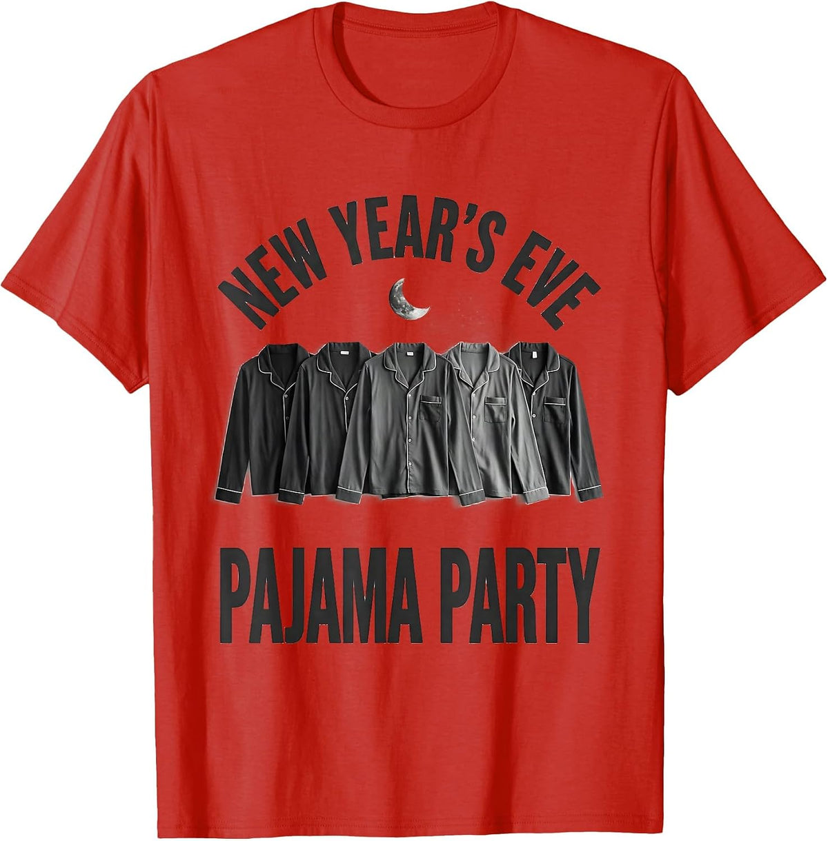 Men's New Year's Eve Pajama Party Funny Matching Family Group T-Shirt - Red