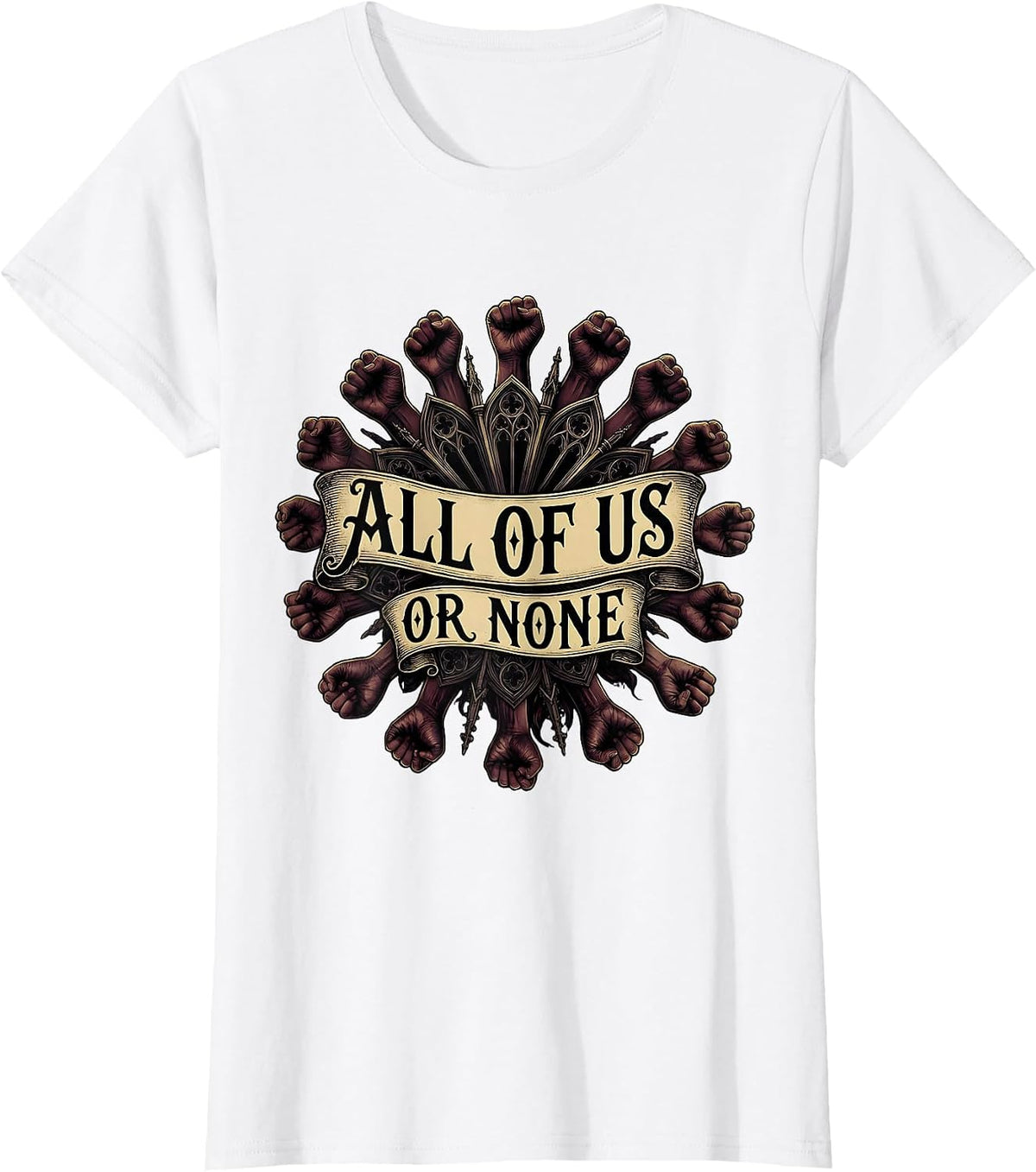 All of Us or None Inclusion Equality Design T-Shirt - White
