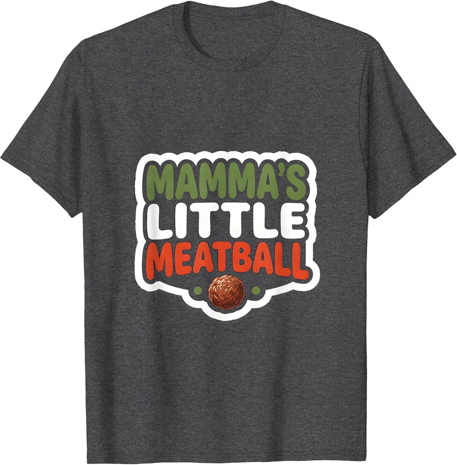 Men's Mamma's Little Meatball Funny Italian Food Family Humor T-Shirt - Dark Heather Grey