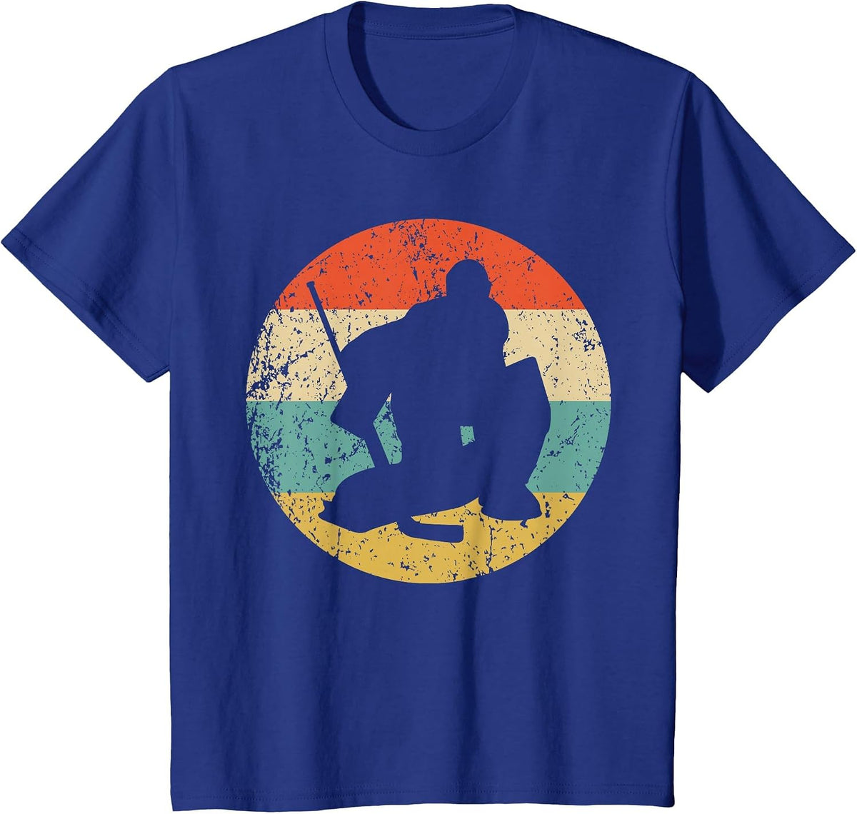 Hockey Vintage Retro Hockey Goalie T-Shirt - Royal Blue