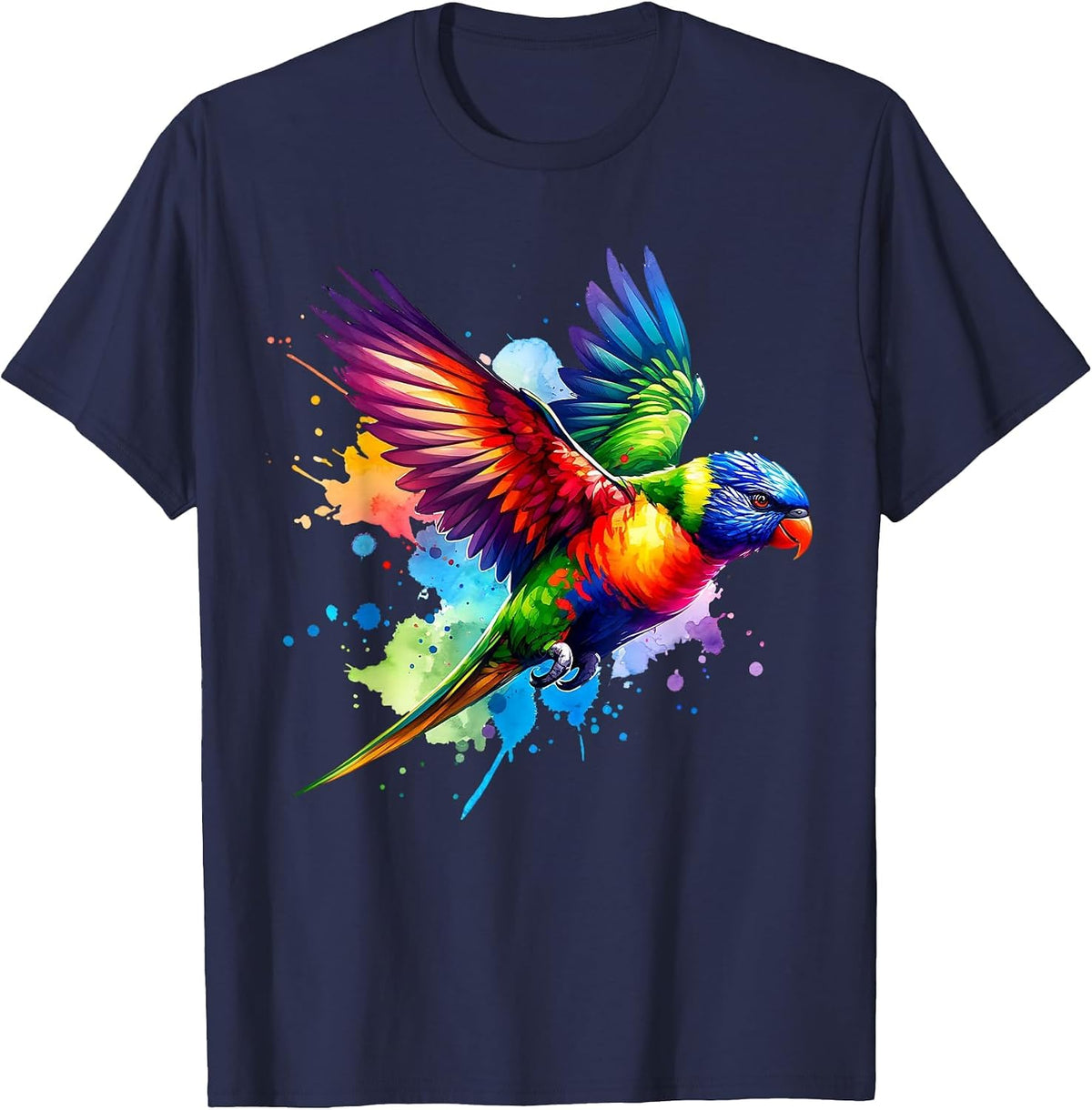 Rainbow Lorikeet T-Shirt - Navy Blue