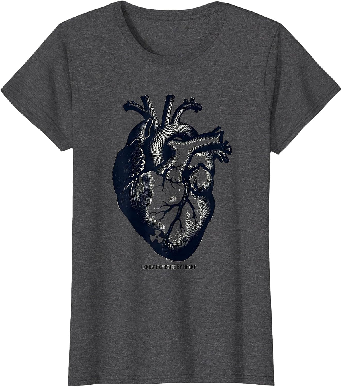 Women's I Know Exposure By Heart Funny Radiology Tech Rad Tech Humor T-Shirt - Dark Heather Grey