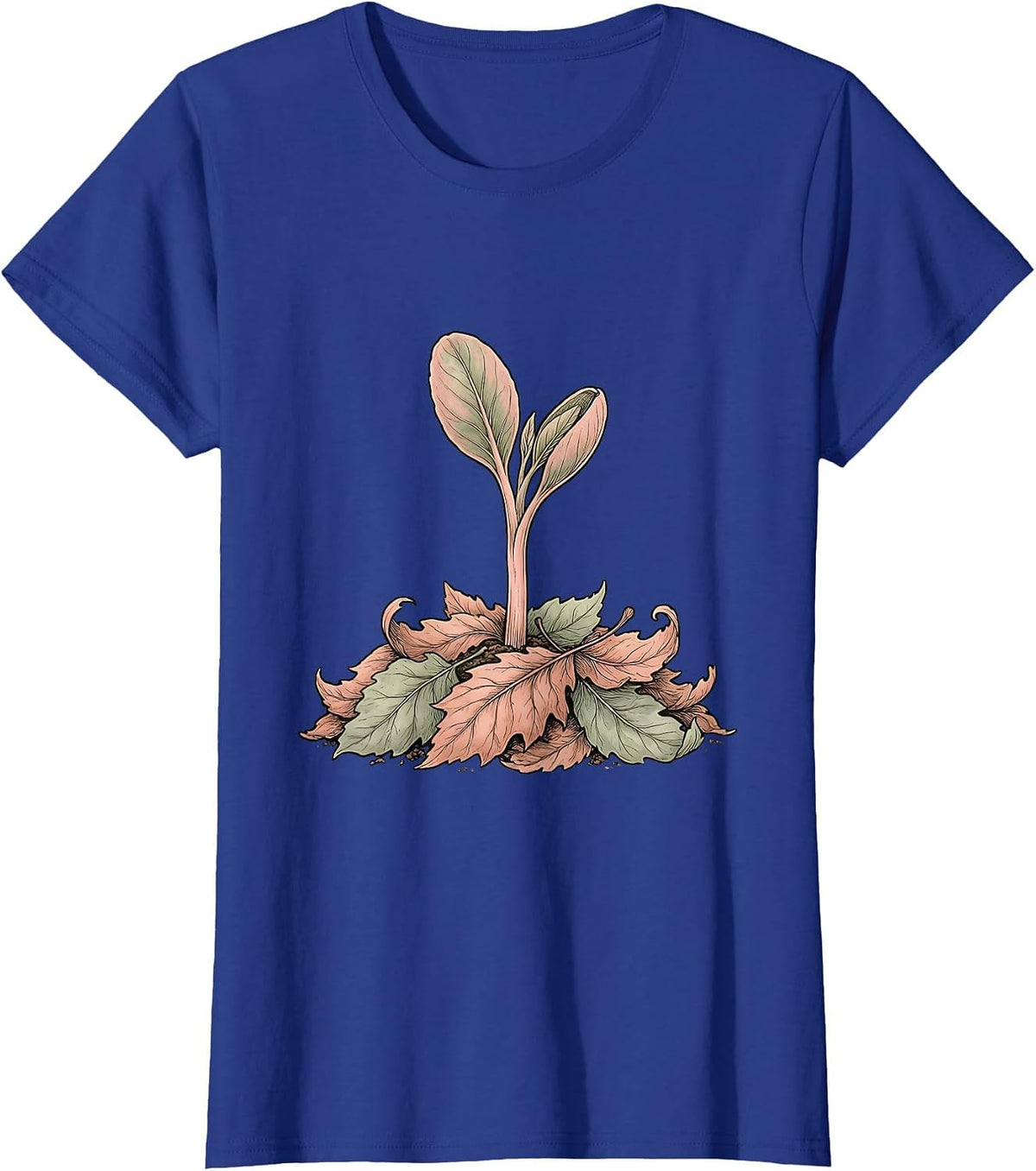 Women's Suicide Prevention Awareness Seedling Growth Art T-Shirt - Royal Blue