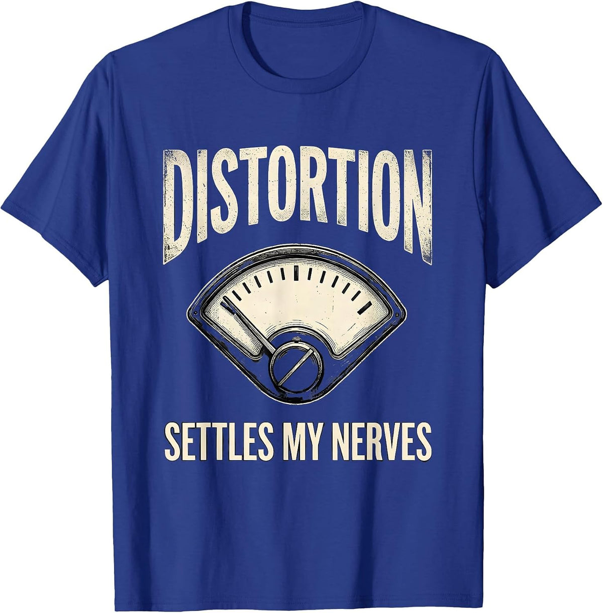 Distortion Settles My Nerves Funny Heavy Metal Music Fan T-Shirt - Royal Blue