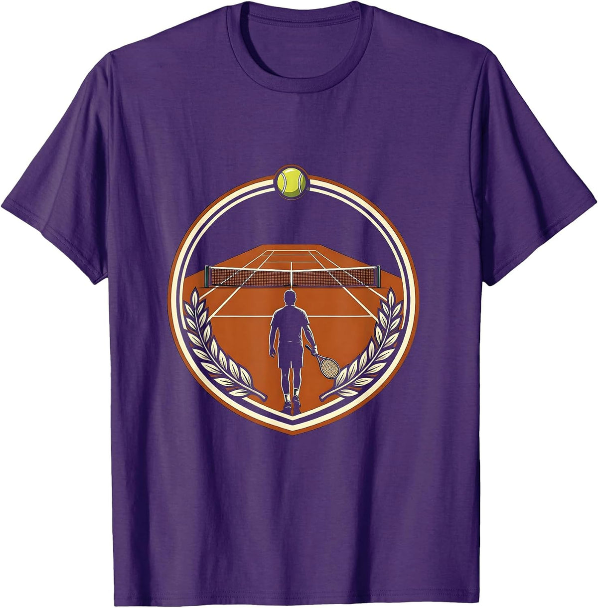 Clay Court Tennis Player Walking Onto Court T-Shirt - Purple
