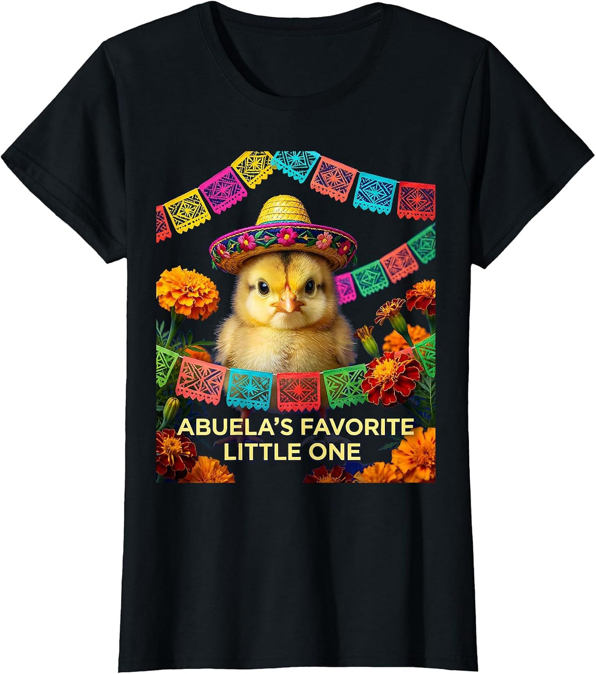 Abuela's Favorite Little One Mexico Kids Design T-Shirt - Black