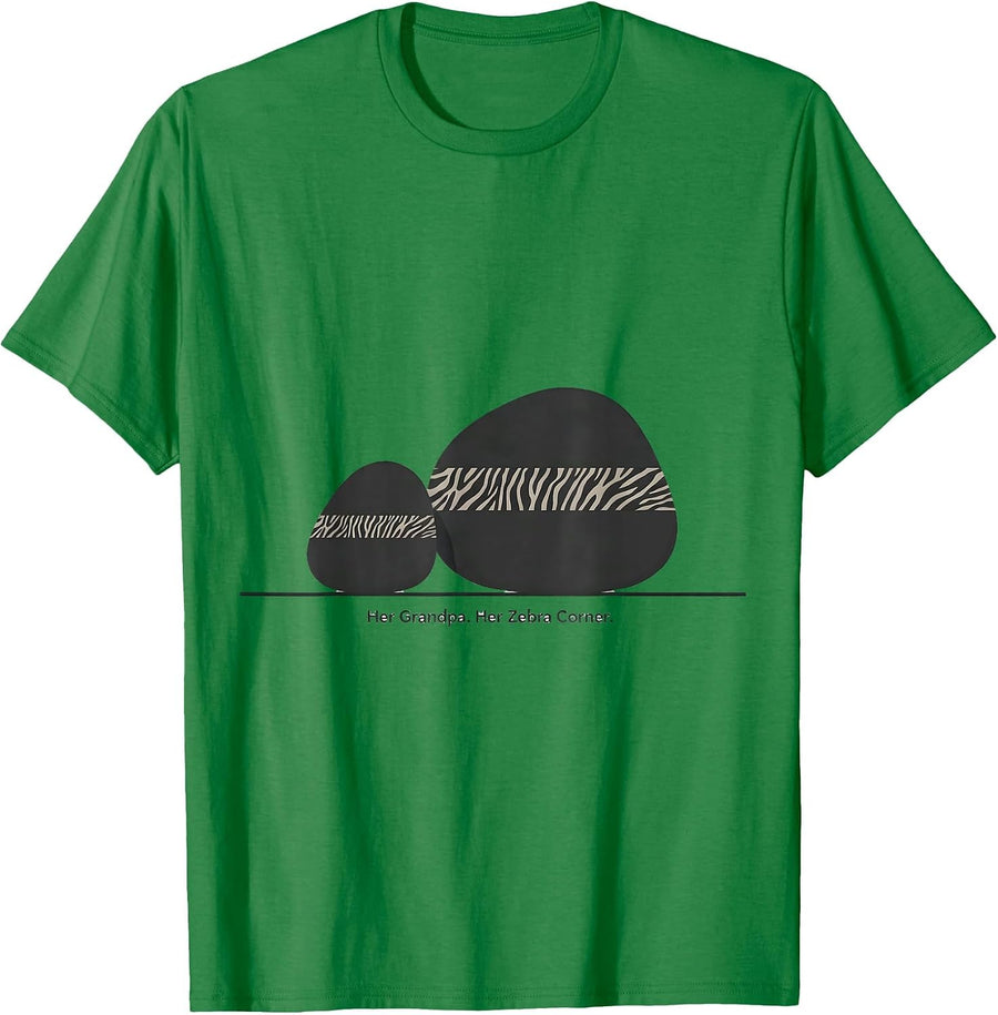 Men's Her Grandpa Her Zebra Corner Minimalist EDS Down Syndrome T-Shirt - Kelly Green