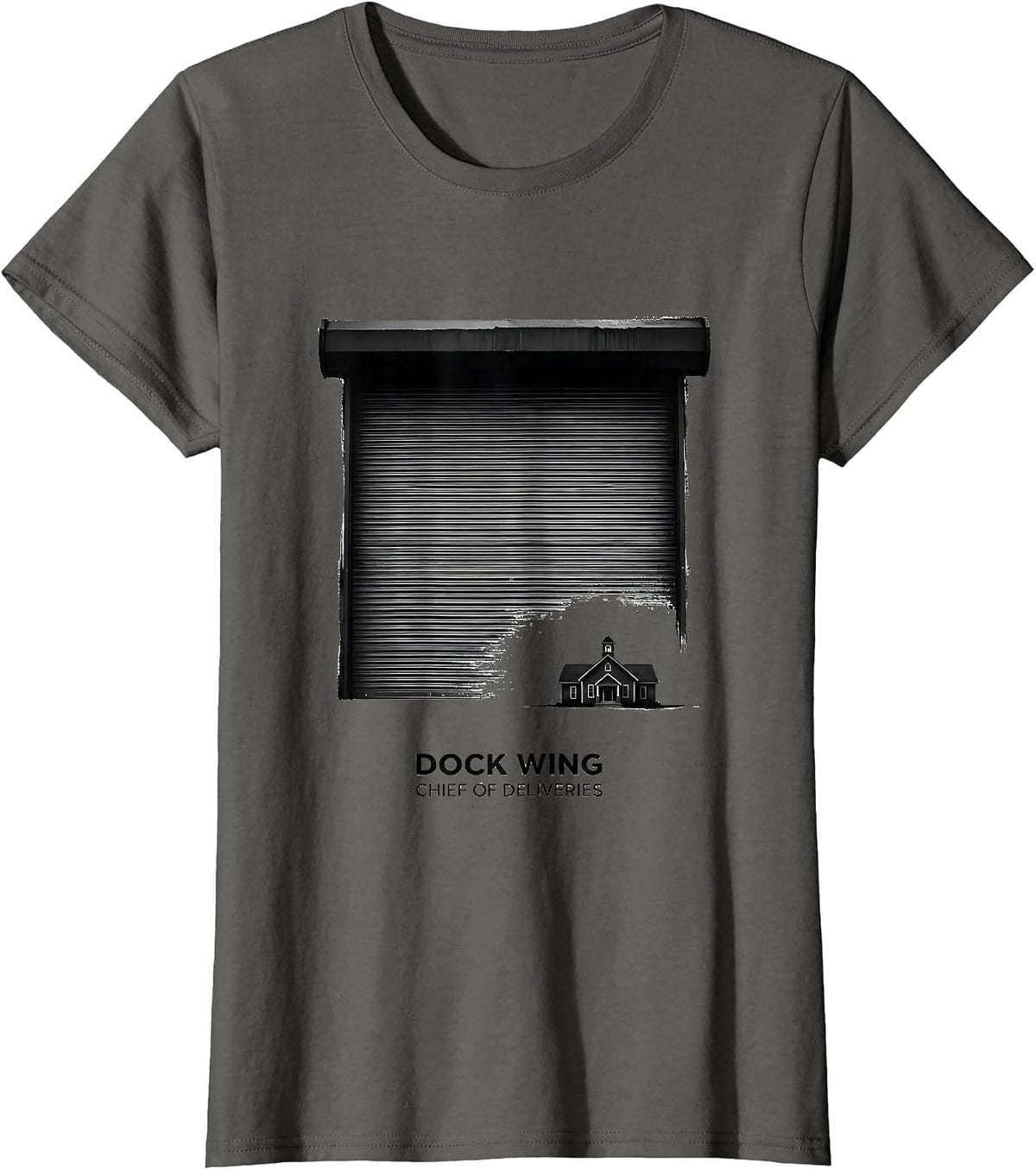 Women's Dock Wing Chief Of Deliveries Funny School Custodian Janitor T-Shirt - Asphalt Grey