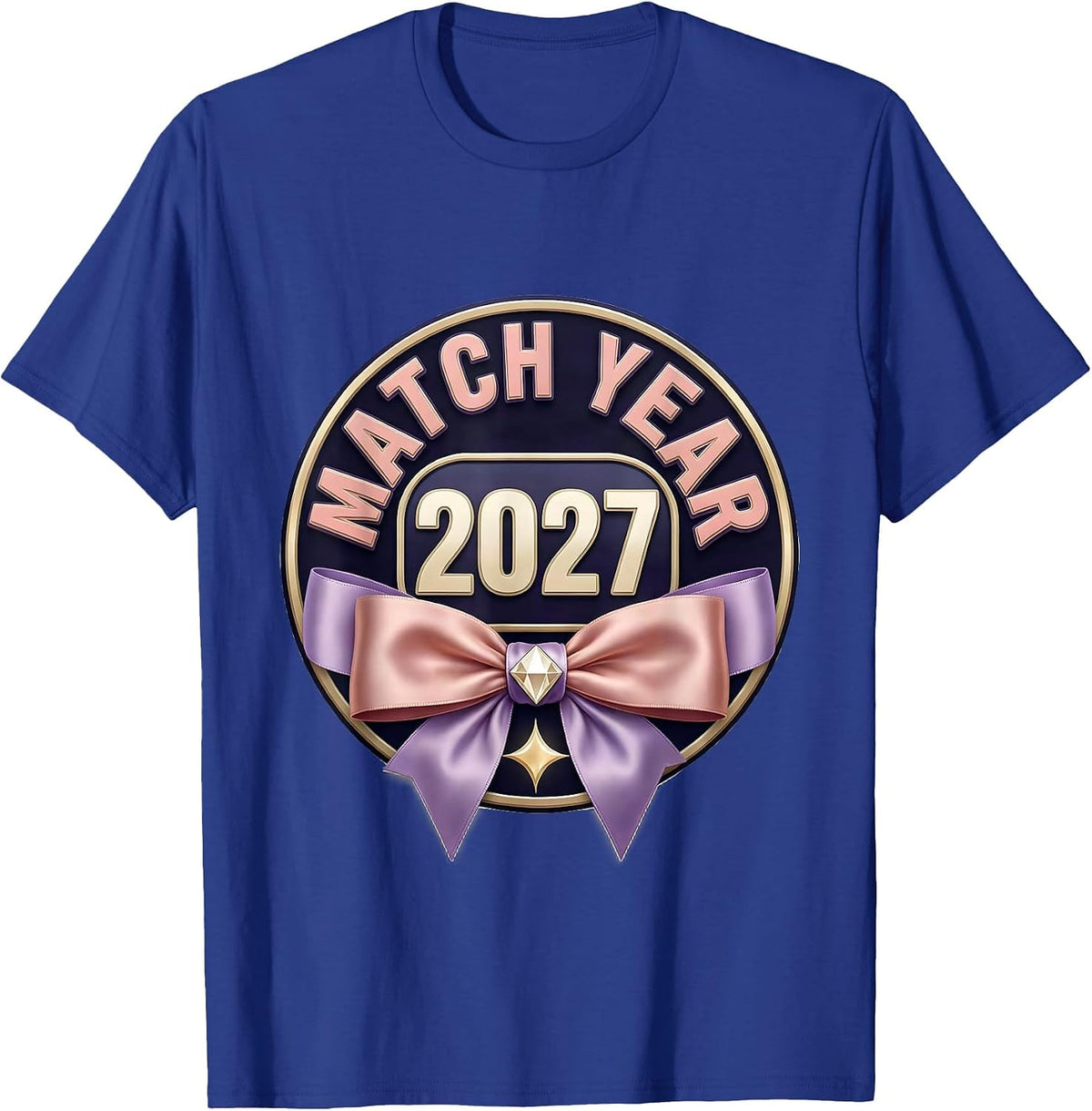 Men's Match Year 2027 Playful Festive New Year Eve Party Top T-Shirt - Royal Blue