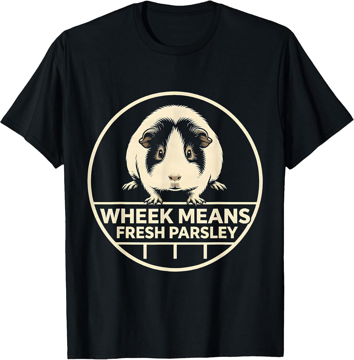 Men's Wheek Means Fresh Parsley Funny Guinea Pig Pet Lover Gift T-Shirt - Black