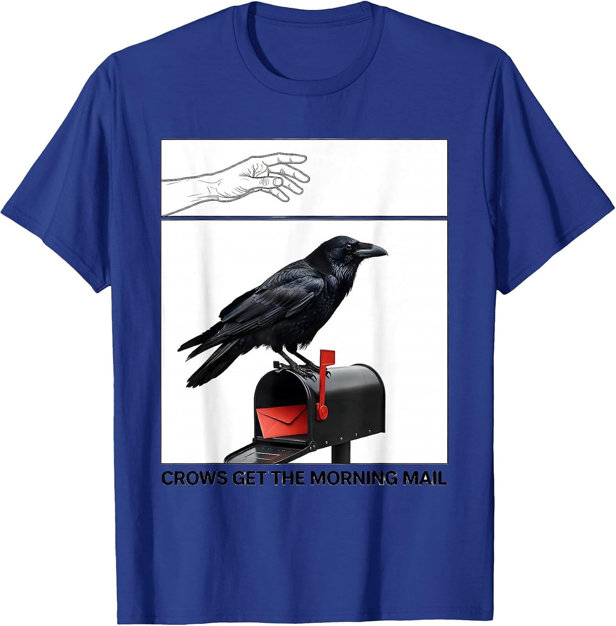 Men's Crows Get The Morning Mail Dark Humor Crow Lover Gothic T-Shirt - Royal Blue