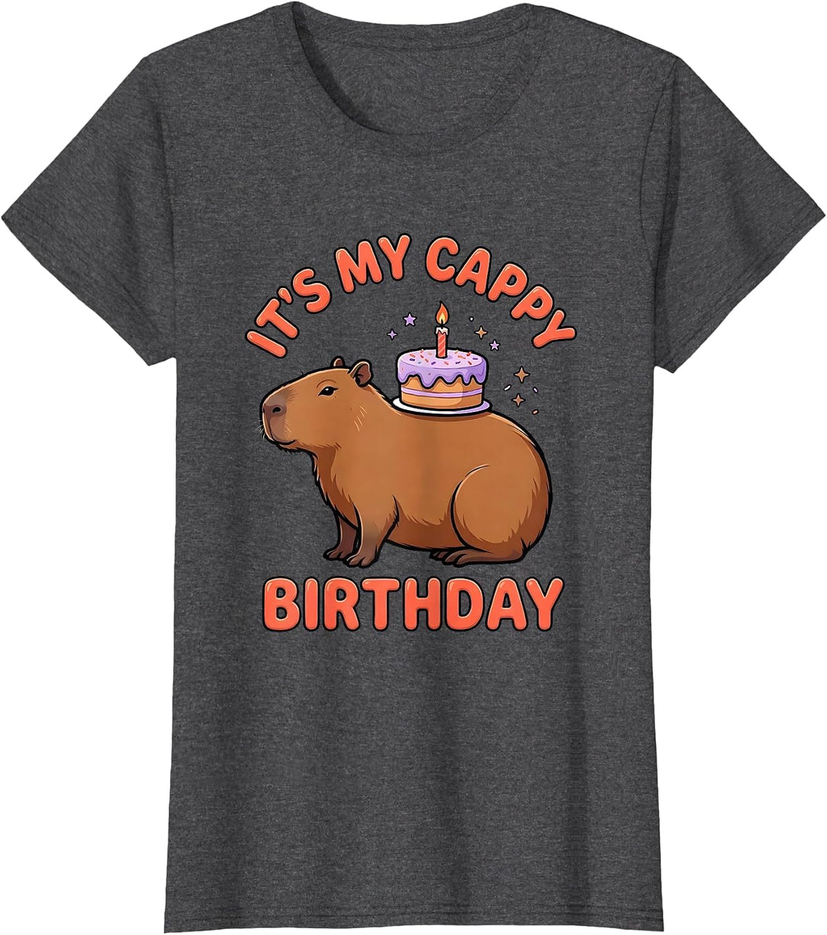 Women's It's My Cappy Birthday Kawaii Capybara Birthday Gift T-Shirt - Dark Heather Grey