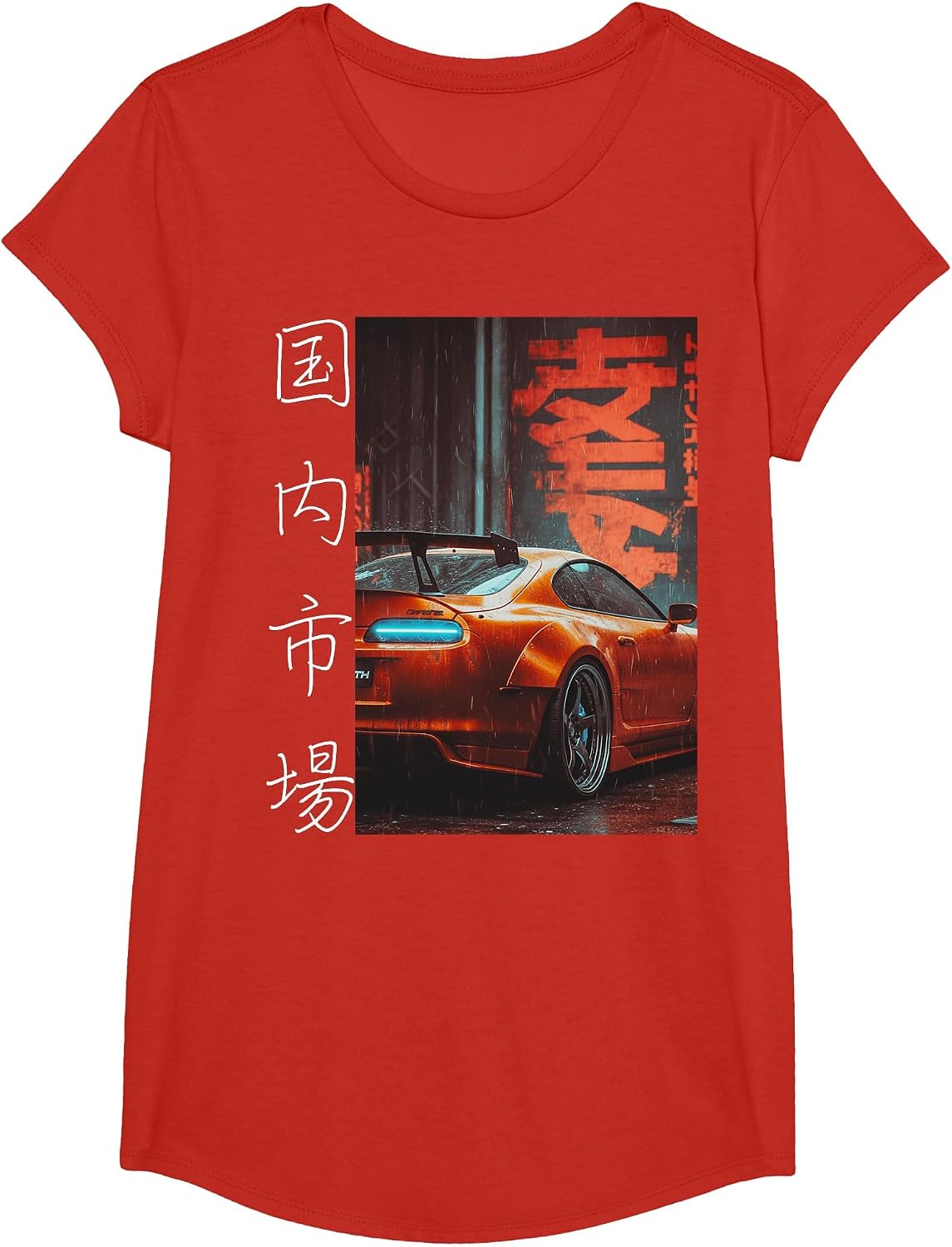 Vintage JDM Japanese Drift Race Tuning Car Tokyo Motorsport T-Shirt - Girls Red