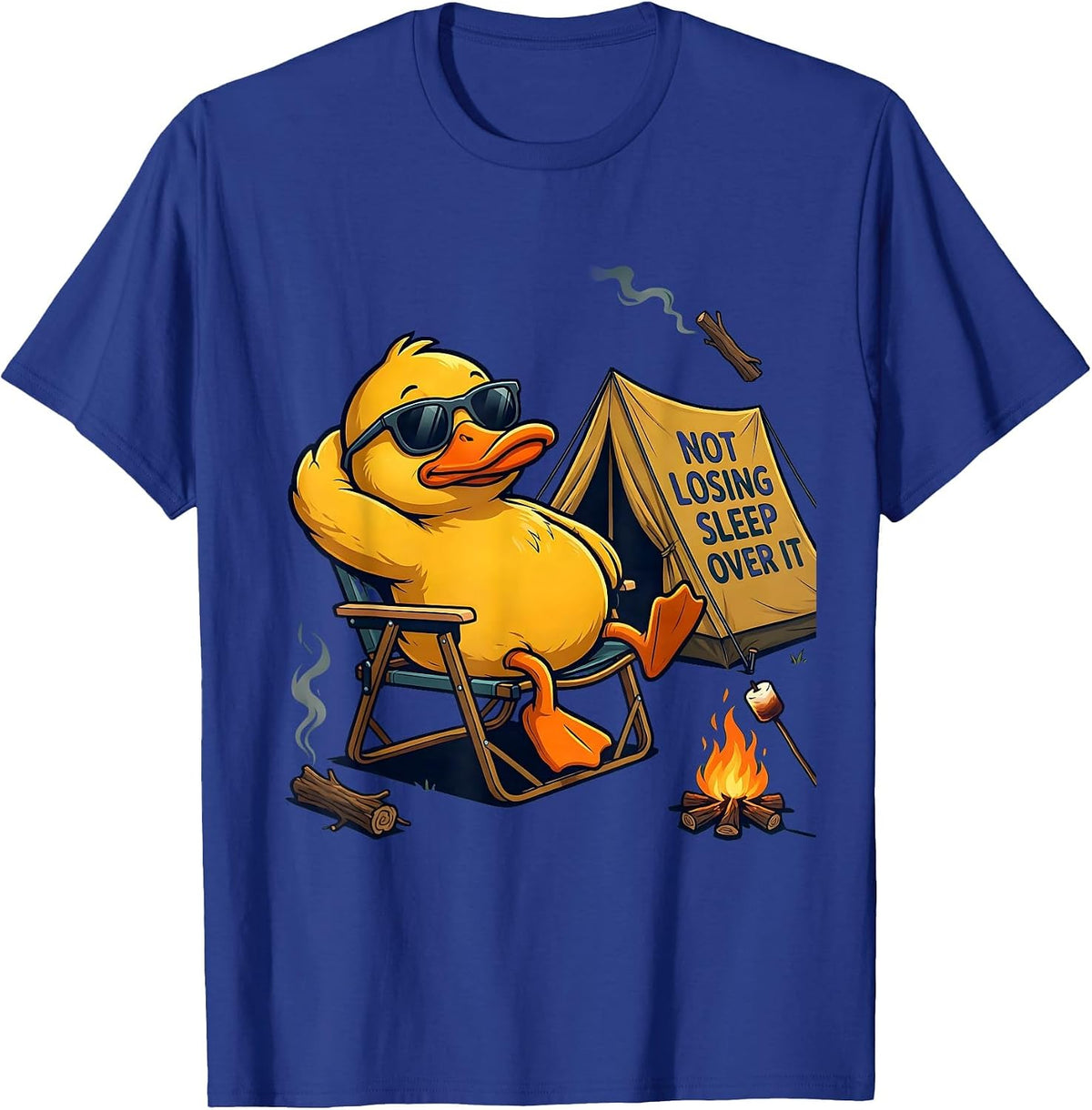 Men's Not Losing Sleep Over It Funny Duck Mascot Novelty Gift T-Shirt - Royal Blue