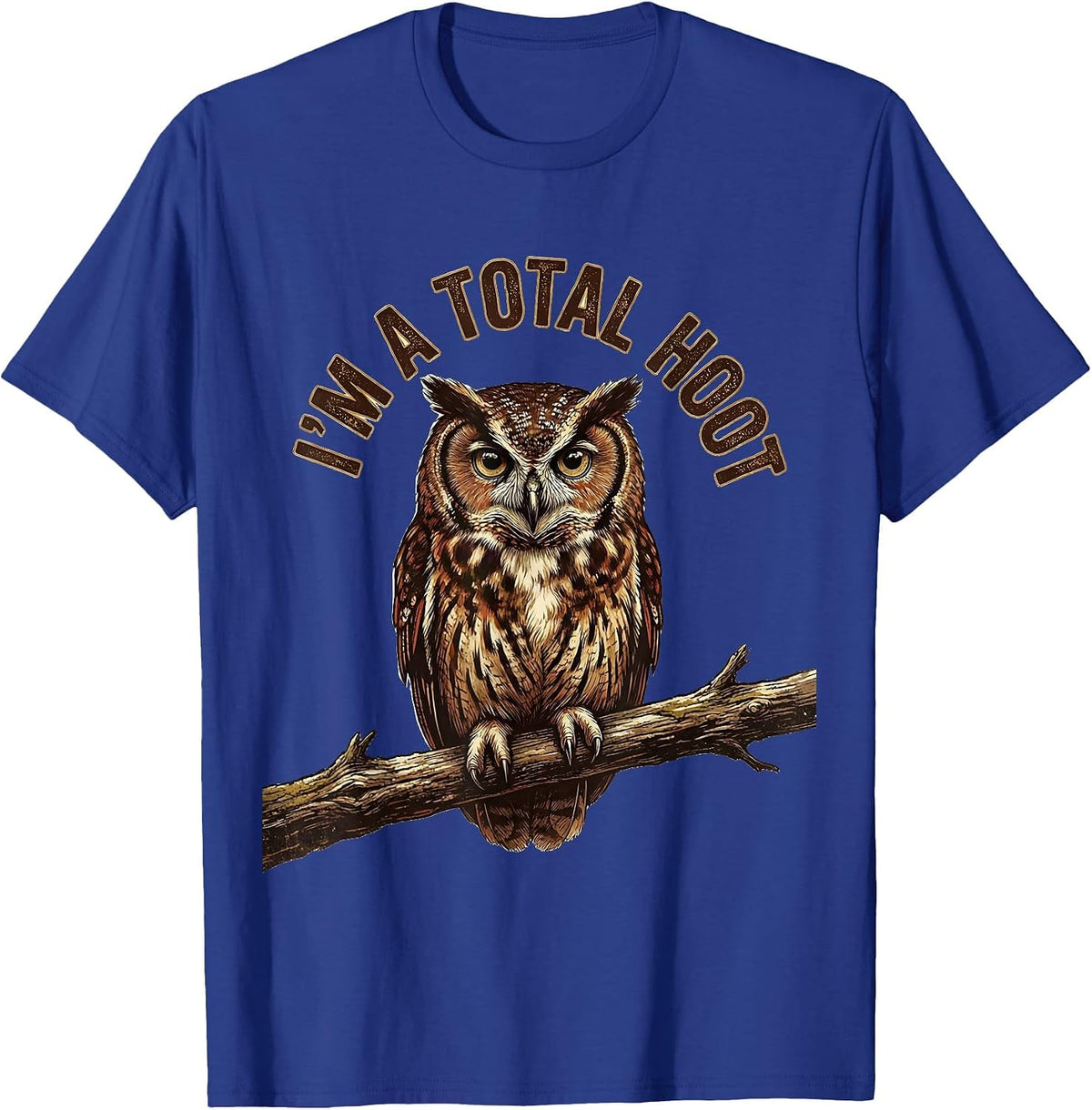 Men's I'm A Total Hoot Vintage Owl Lover Birdwatcher Humor T-Shirt - Royal Blue