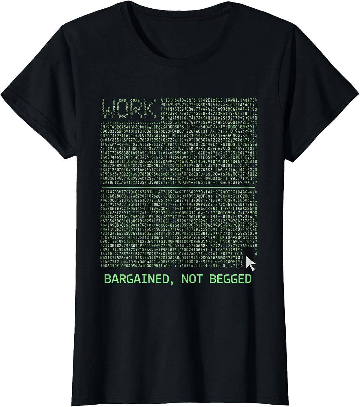 Women's Bargained, Not Begged Union Strong Labor Day Worker Pride T-Shirt - Black