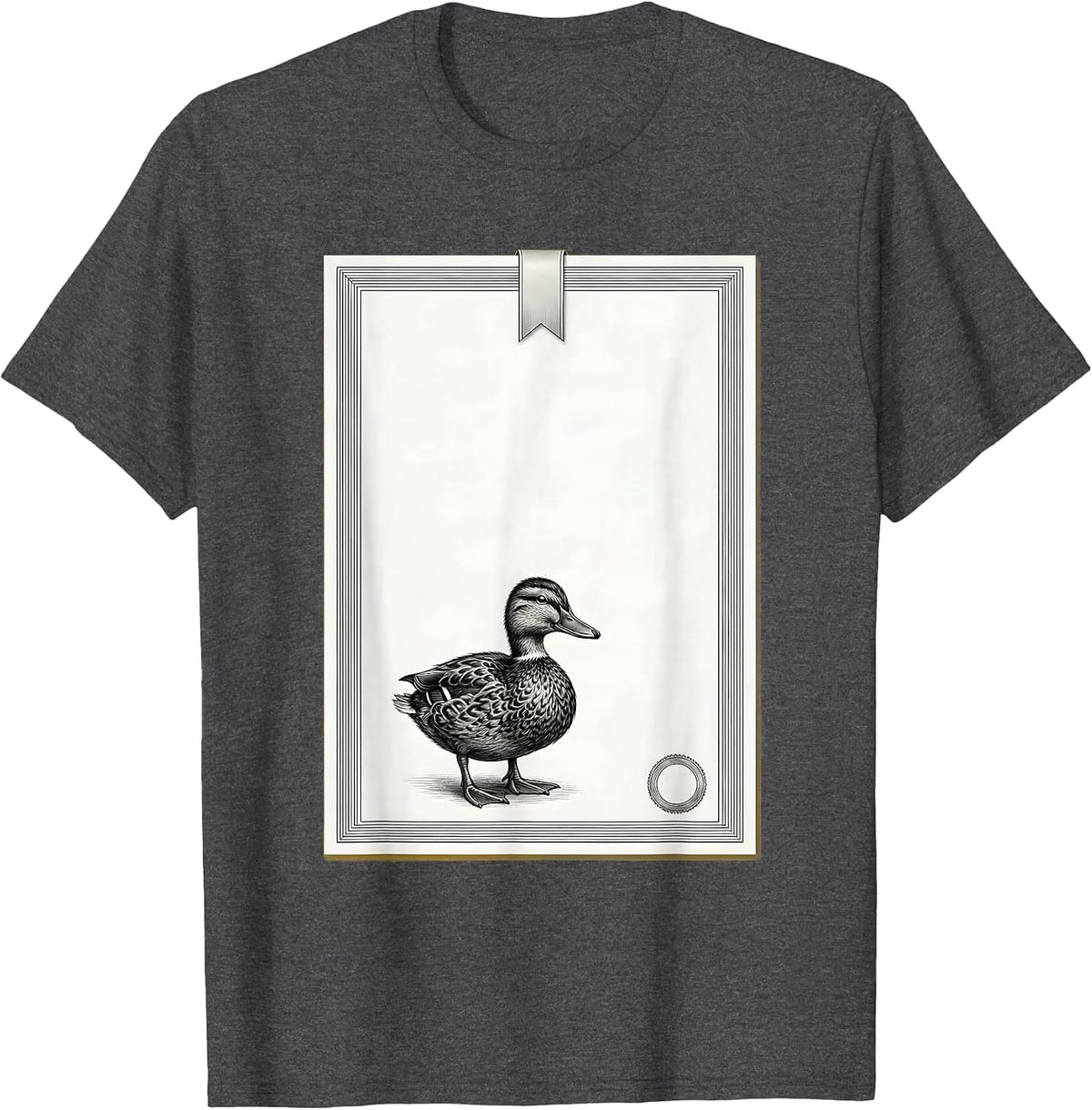 Sarcastic Duck Minimalist Novelty Gift for Duck Lovers T-Shirt - Dark Heather Grey
